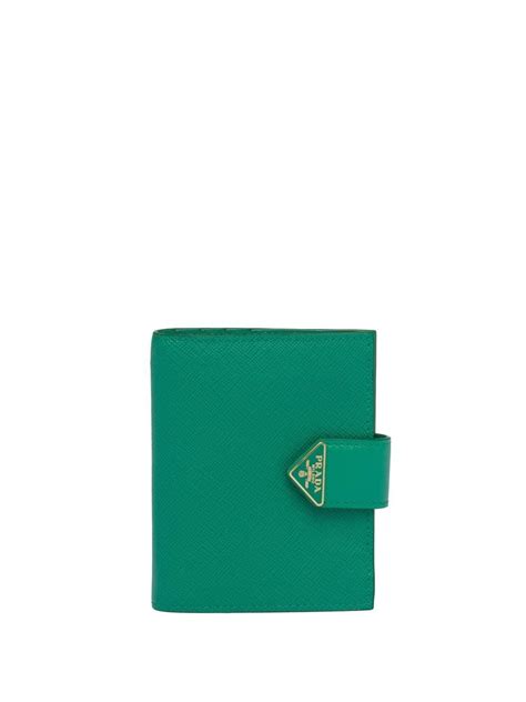 prada logo plaque bi-fold wallet|Prada Prada Logo.